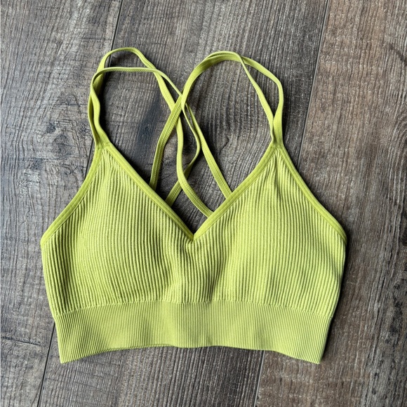 aerie Other - aerie Ribbed V-Neck Bralette Strappy Cross Back Removable Pads Women's Size XS